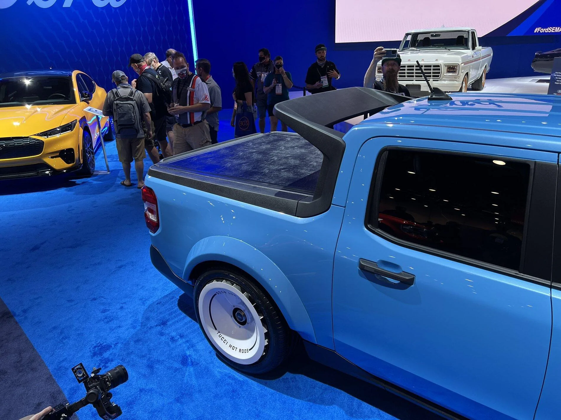 Ford Maverick Live Pics: Tucci Maverick at SEMA 2021 Lowered 2022 Ford Maverick pickup by Tucci Hot Rods 1