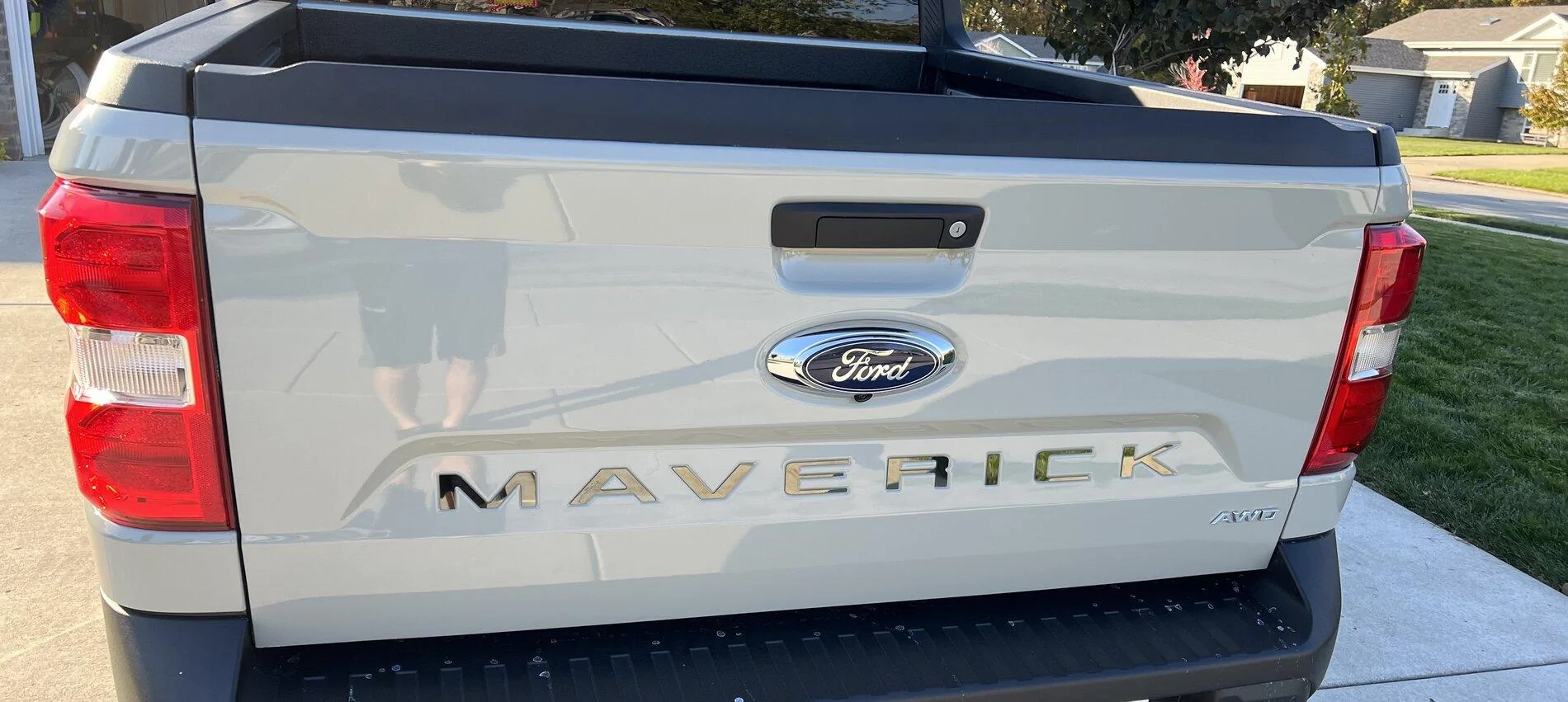 Ford Maverick Black tailgate lettering on Cactus Gray F4A3C73C-9225-4D75-9A80-F0AD19144D78