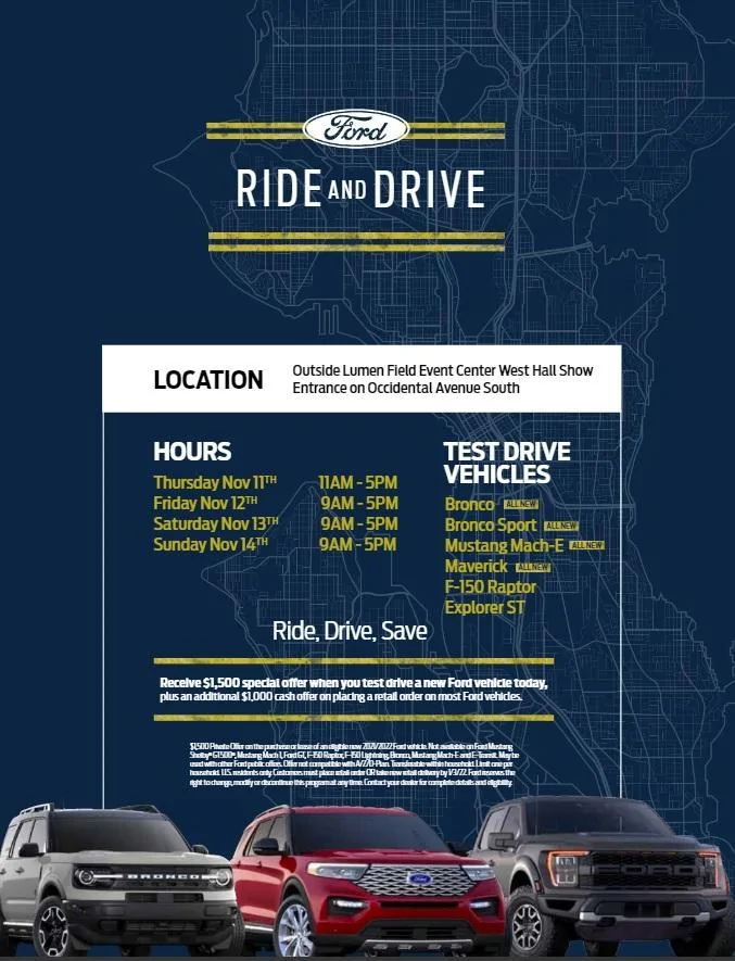 Ford Maverick Ford Ride & Drive Special Offer? Seattle Auto show Ford