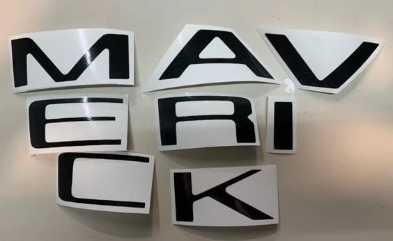 Ford Maverick Black tailgate lettering on Cactus Gray Lettering