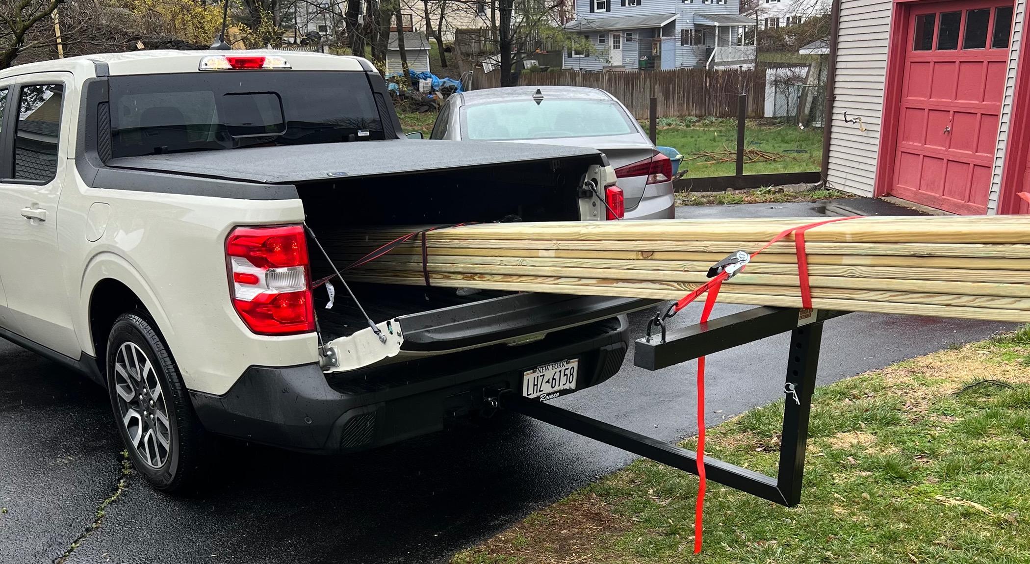 Ford Maverick Harbor Freight Bed Extender in Use IMG_2780