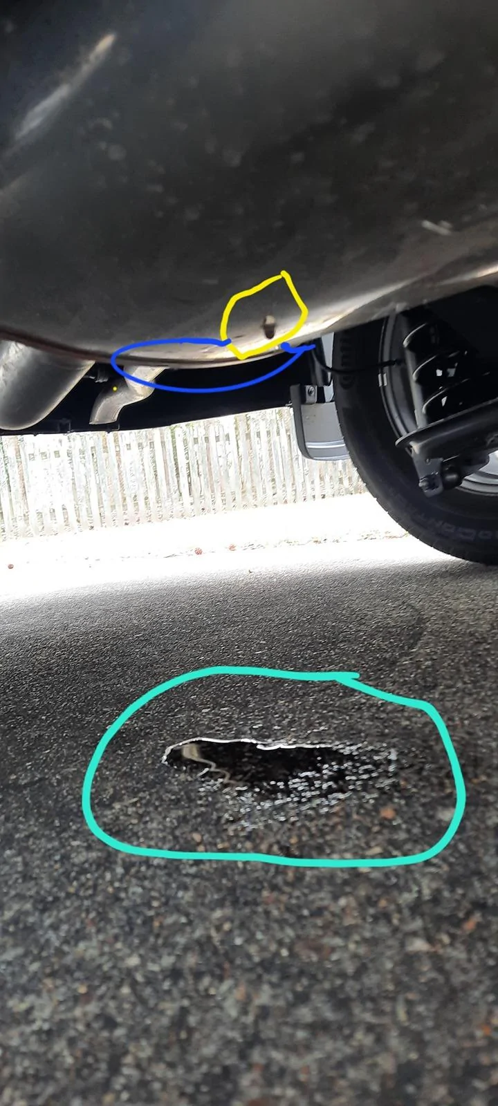 Ford Maverick Water puddle under truck from exhaust system 20240331_081817