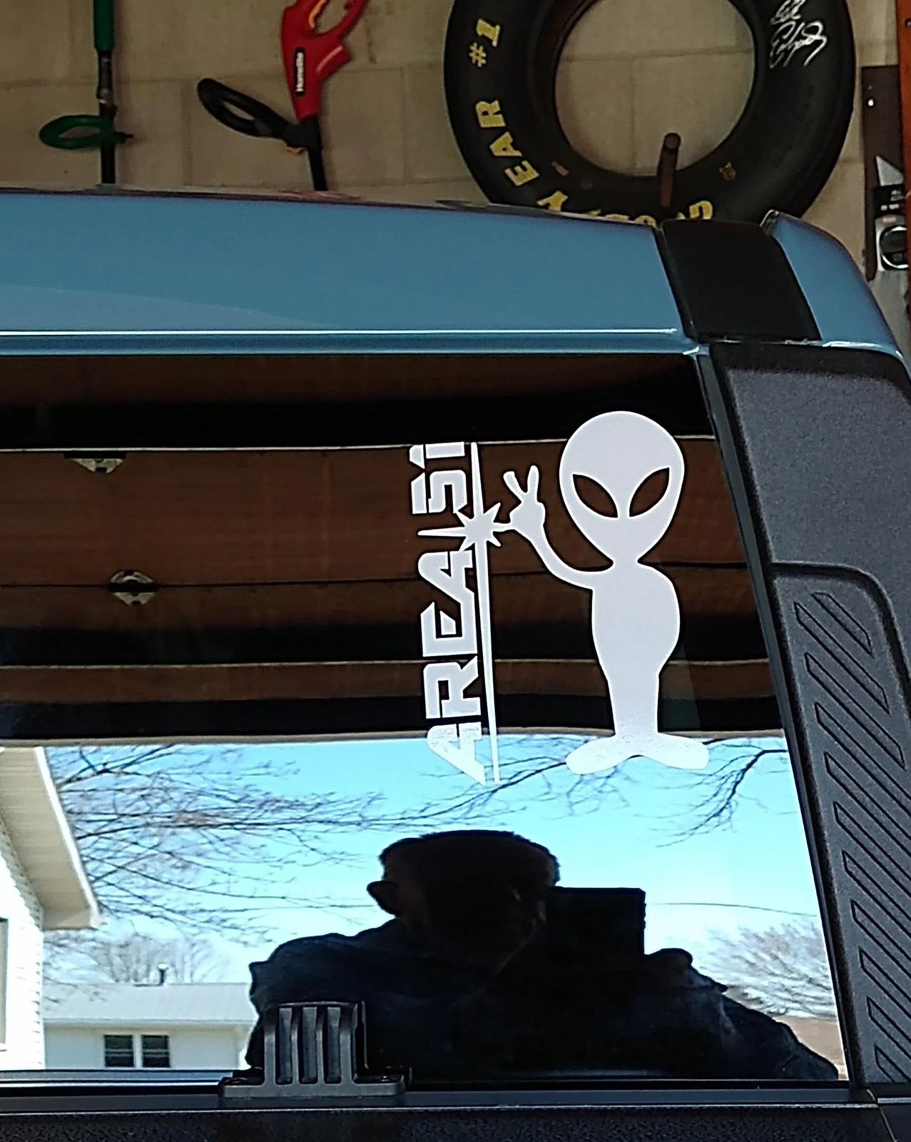 Ford Maverick New Area 51 Alien rear window decal alien area 51