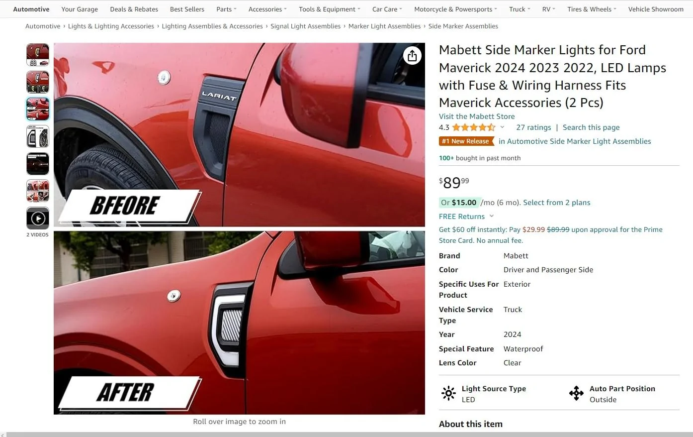 Ford Maverick Mabett Side Marker Lights for Ford Maverick are back instock! 04/1/2024 Screenshot 2024-04-01 121915