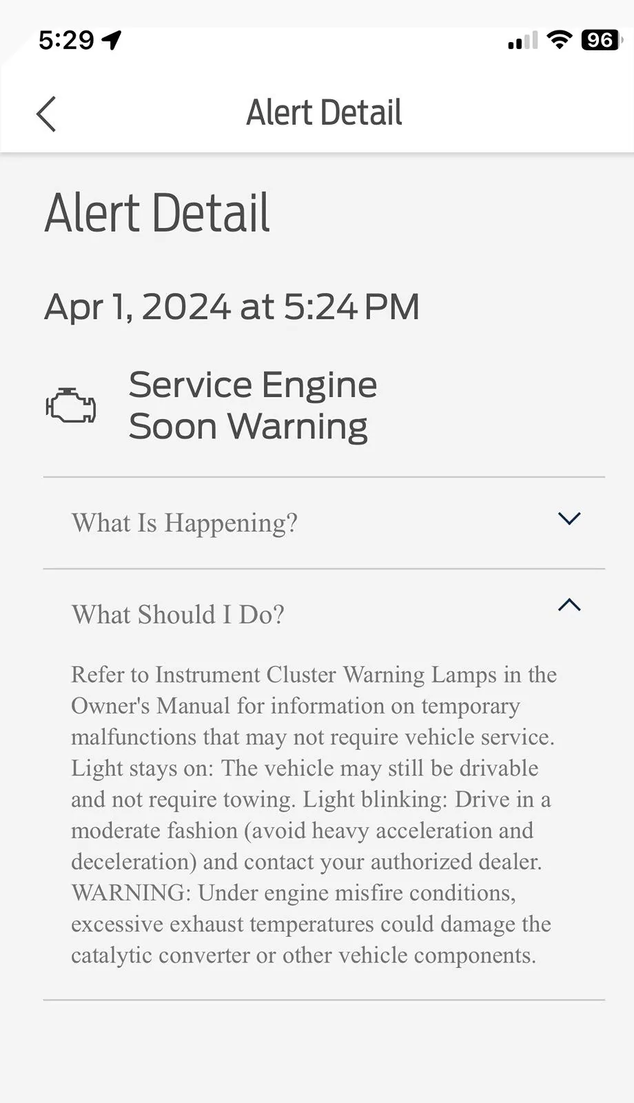 Ford Maverick Service soon light IMG_2289