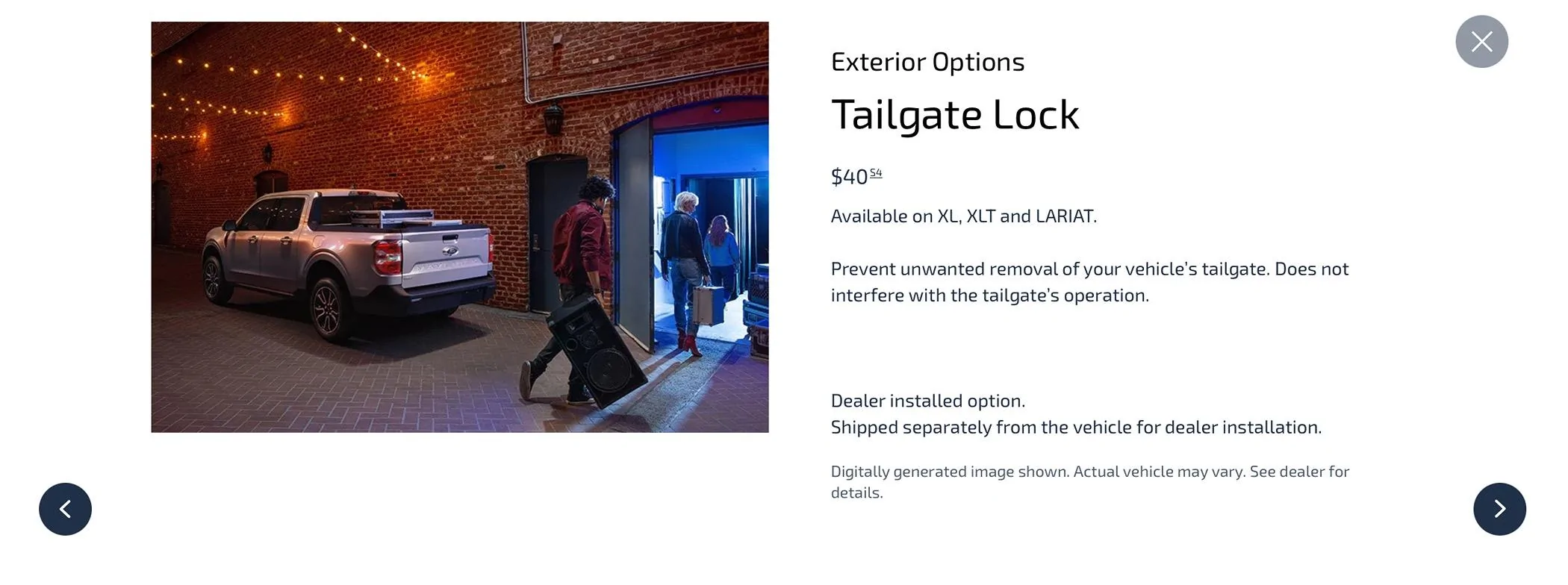 Ford Maverick Tailgate lock IMG_0977