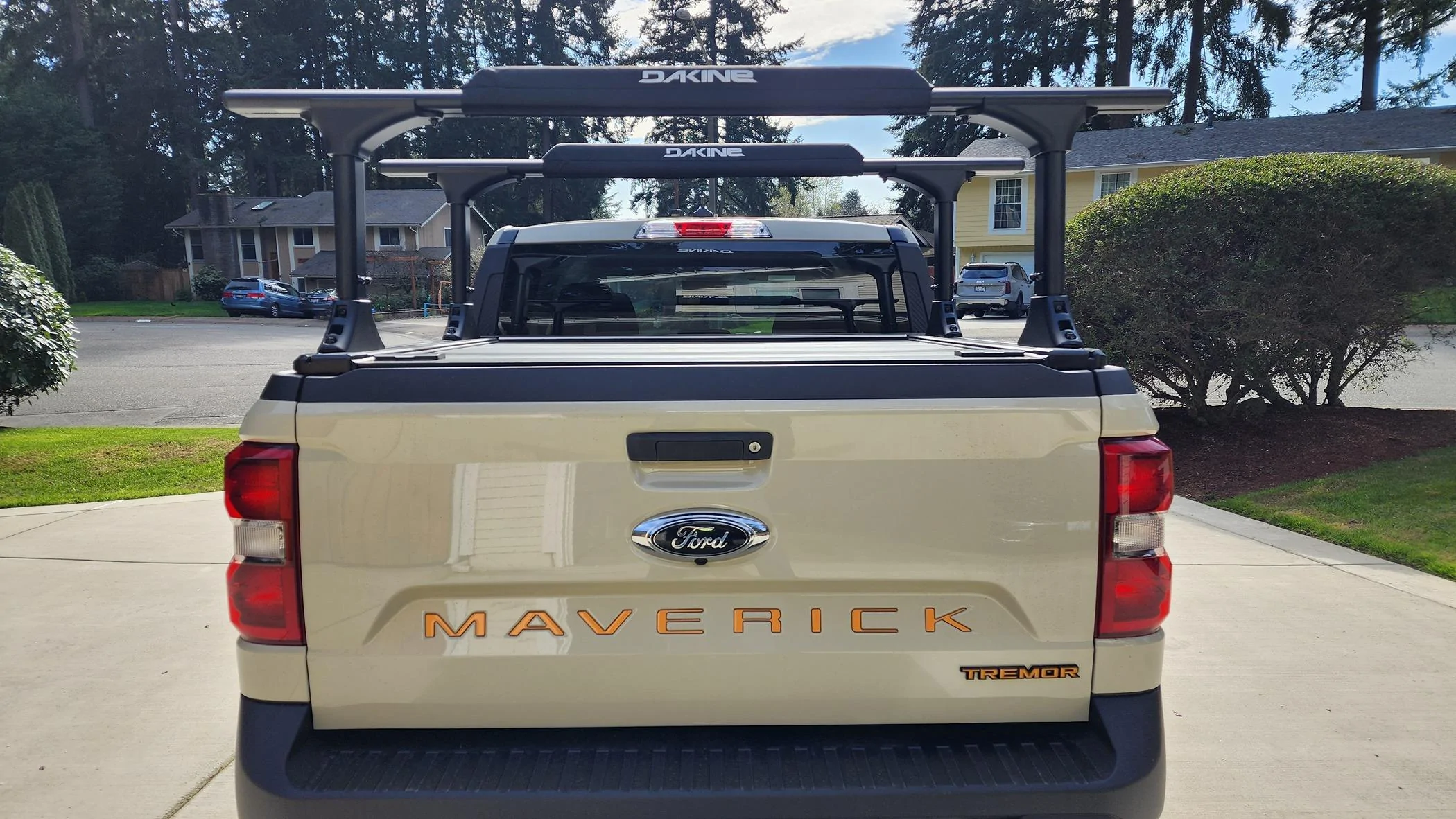 Ford Maverick Tailgate Lettering in Tremor Orange (on black Maverick) 20240401_161201