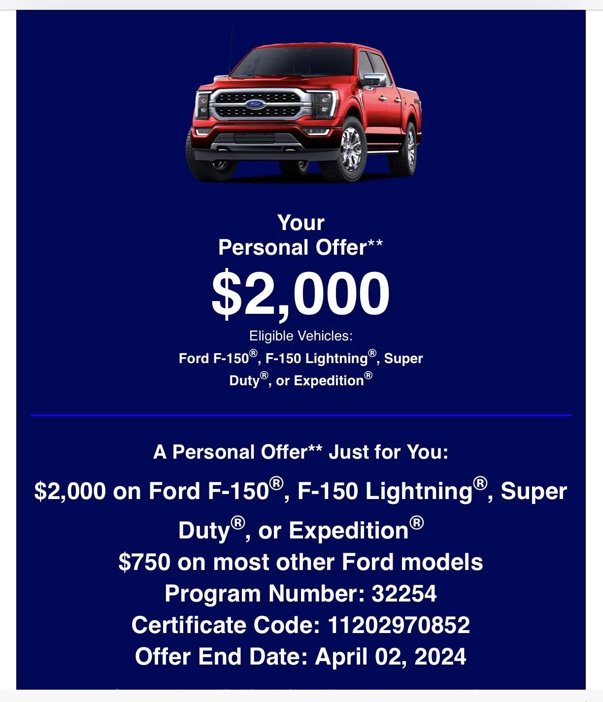 Ford Maverick Farm Bureau Special offer that ended 4/2/2024 IMG_1296