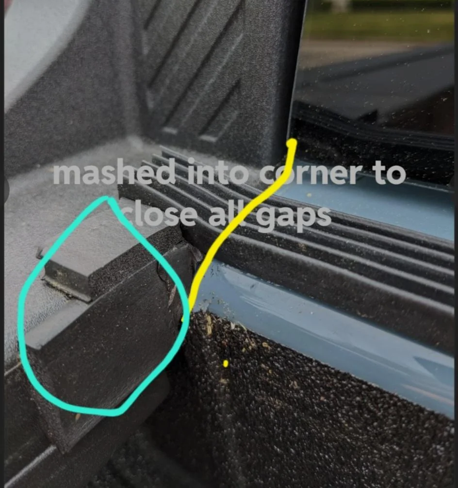 Ford Maverick OEM hard tri-fold tonneau leaks badly 20240407_165522