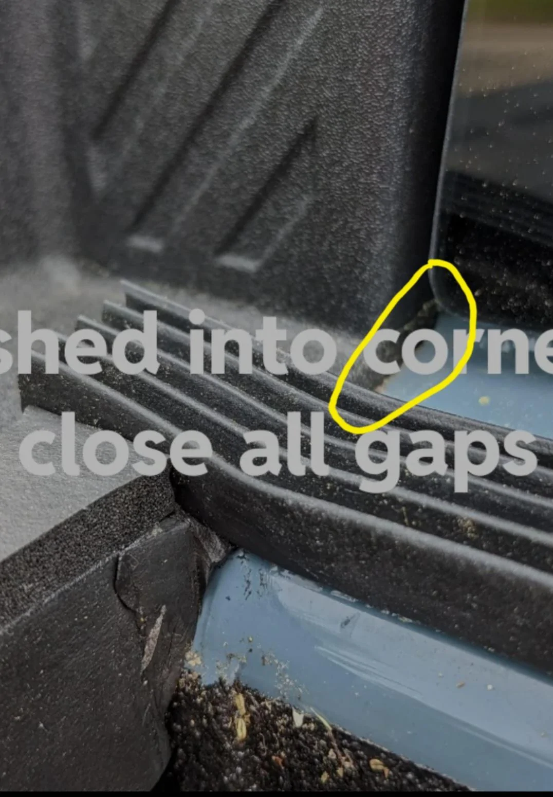 Ford Maverick OEM hard tri-fold tonneau leaks badly 20240407_195221