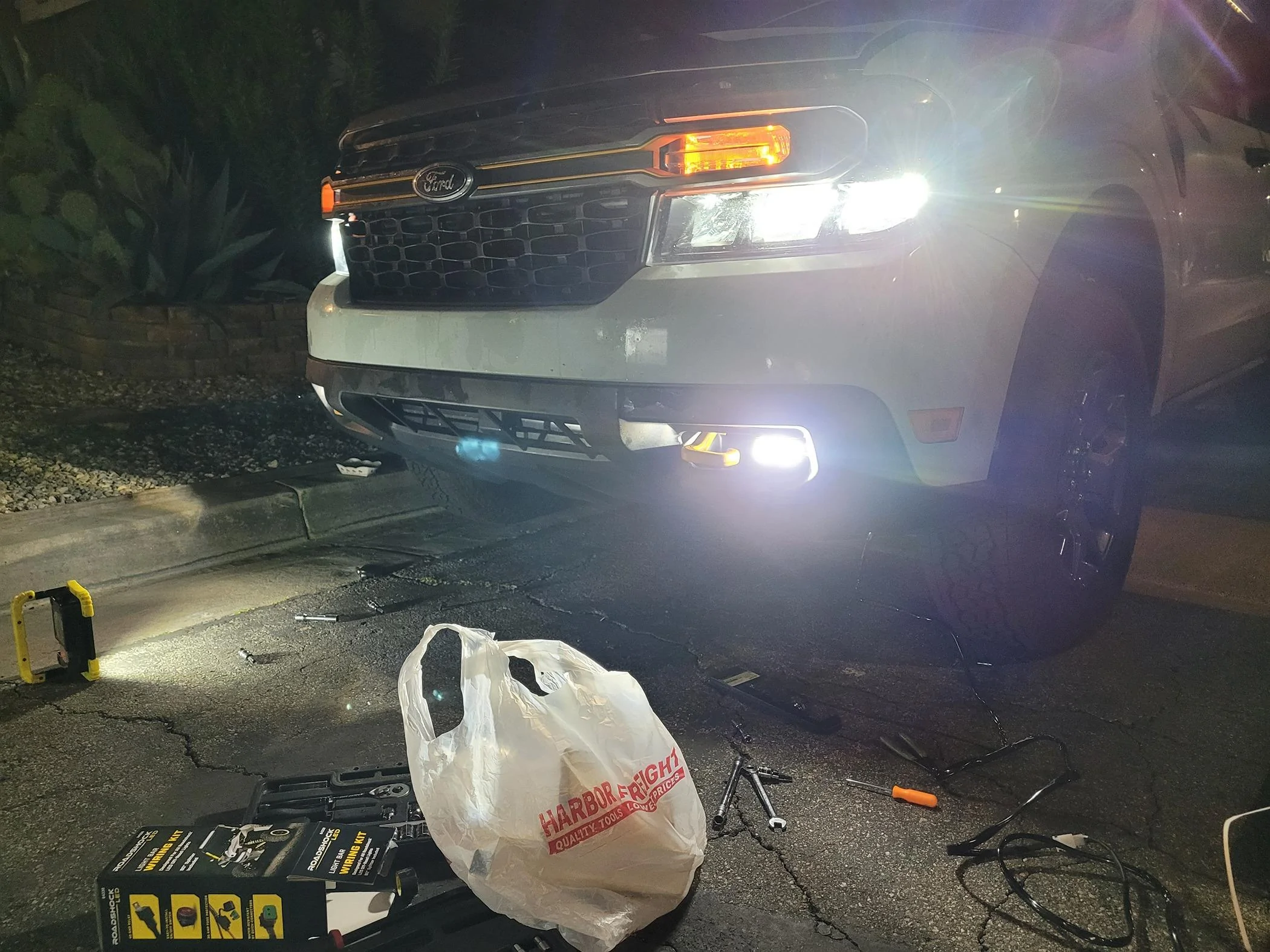 Ford Maverick Just installed my Morimoto 2Bangers with JJC-LLC.COM Brackets 20240408_012602