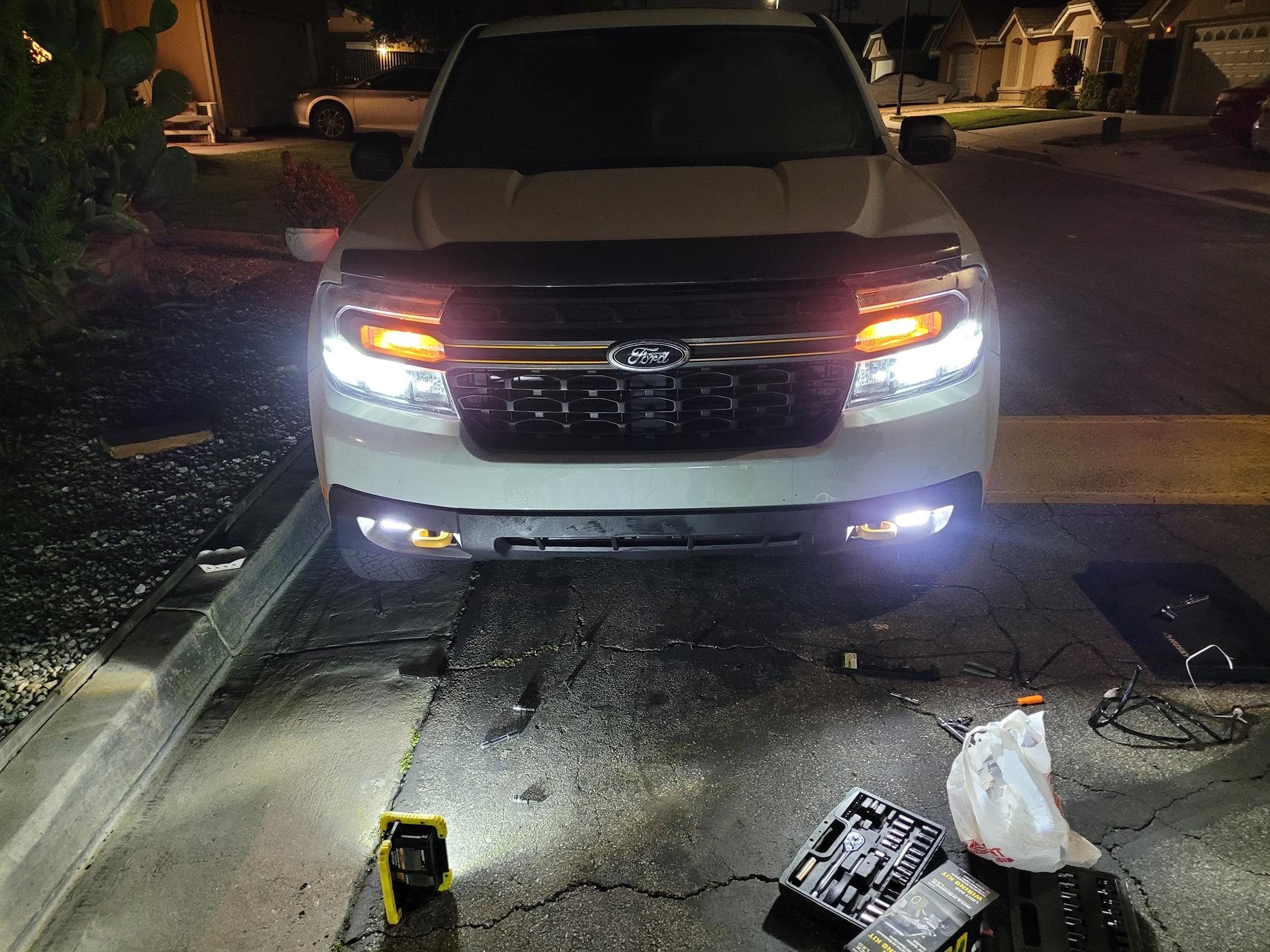 Ford Maverick Just installed my Morimoto 2Bangers with JJC-LLC.COM Brackets 20240408_012549