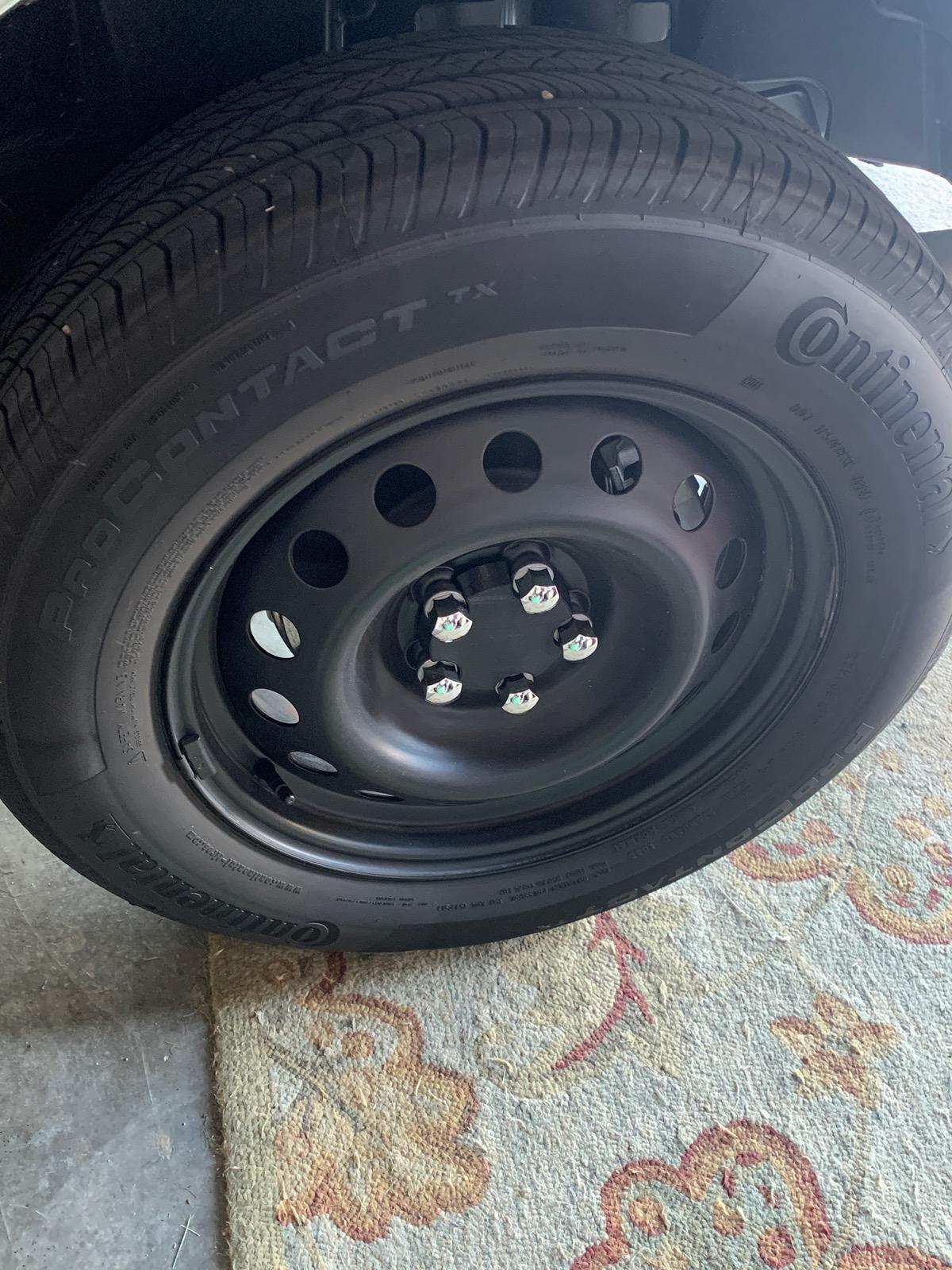 Ford Maverick Painted (plasti-dip) stock XL rims IMG_7743