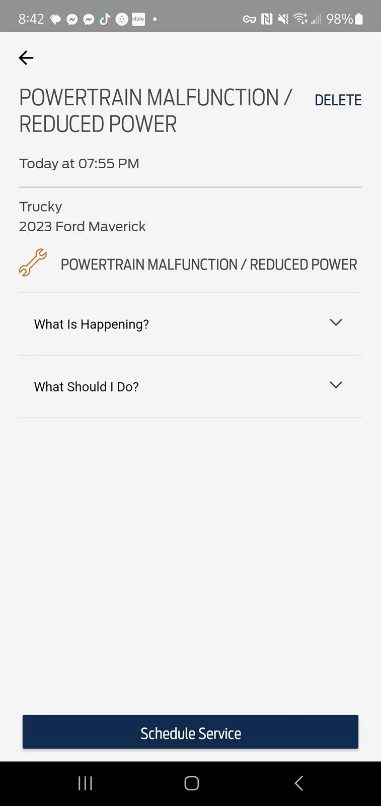 Ford Maverick Powertrain Malfunction/Reduced Power Mode Screenshot_20240410-204215_FordPass