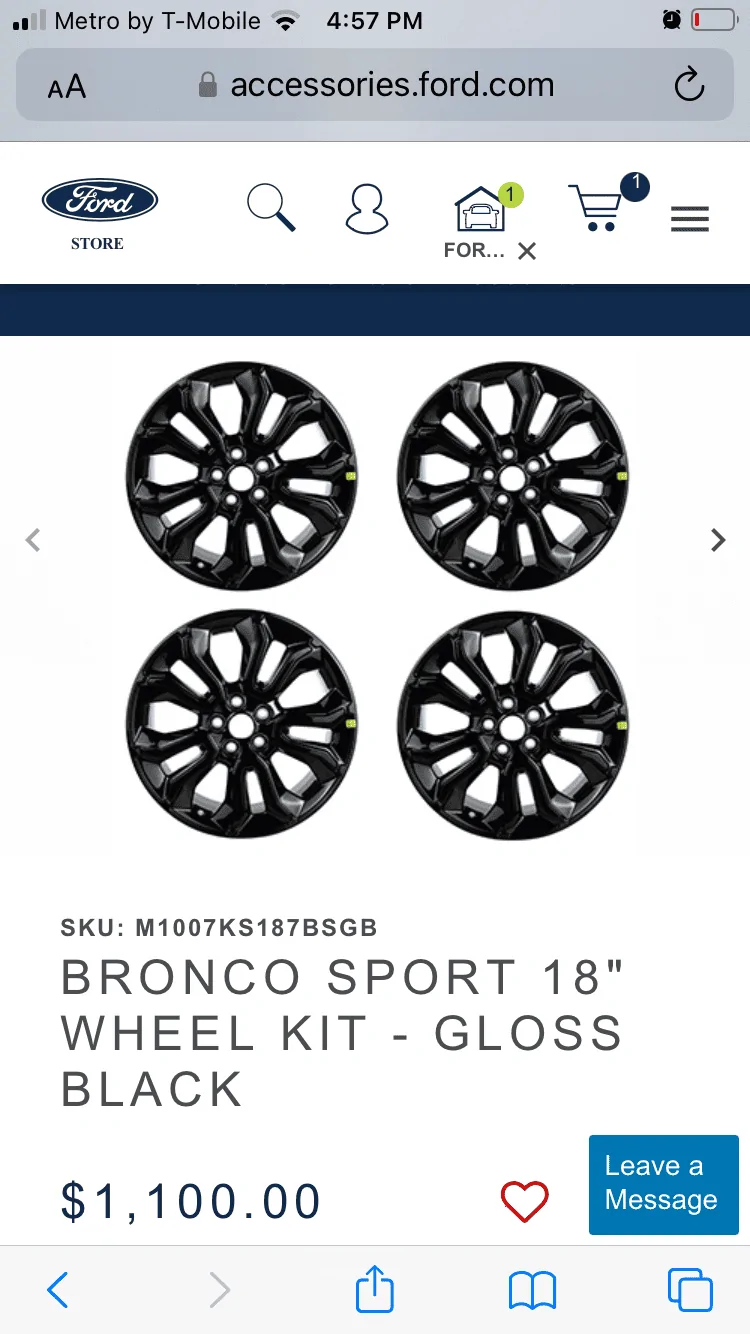 Ford Maverick Bronco sport wheels 18 in D9A96C05-2838-4530-AB43-69D03C214807