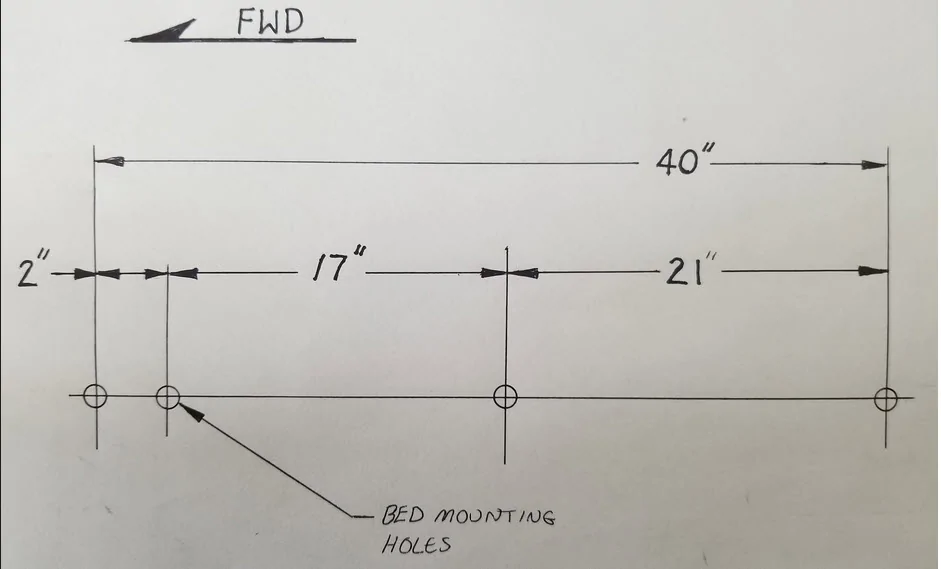 Ford Maverick Is there a cheaper source for the rail/ track inside the bed? Bed Rail Mounting Holes Dwg