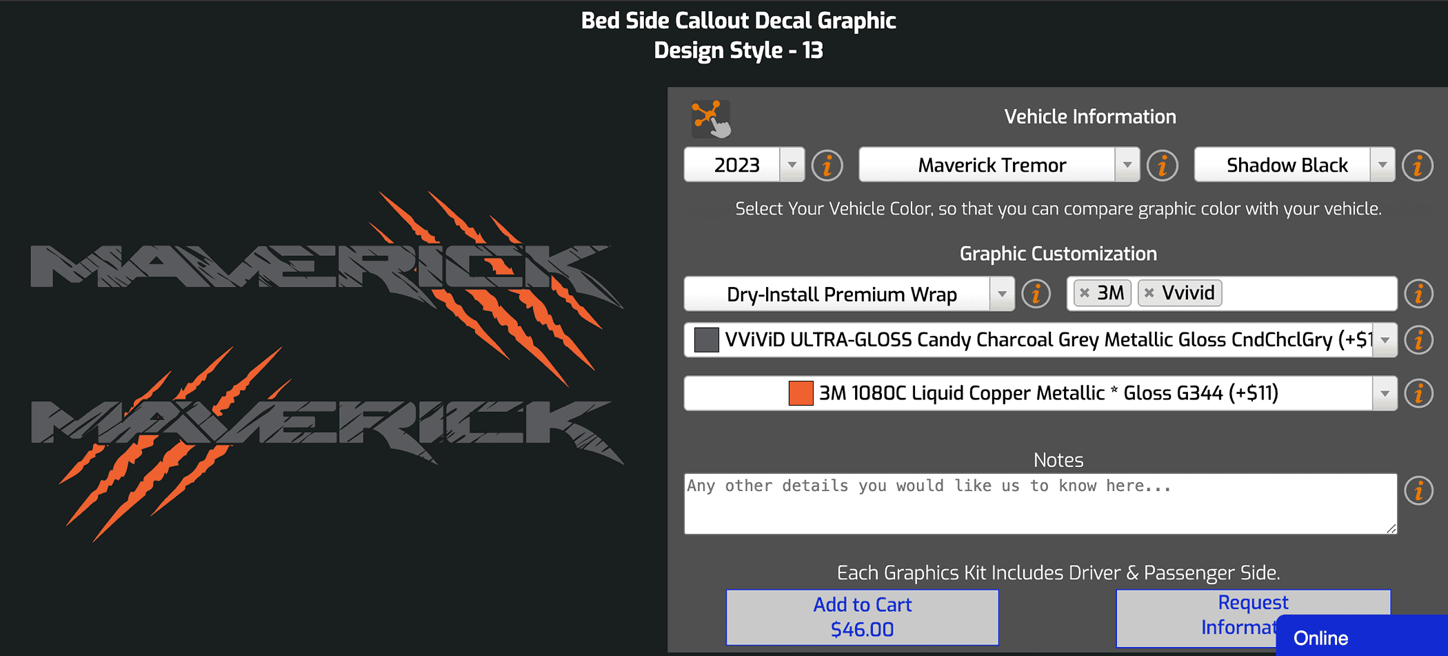 Ford Maverick Vinyl Imagination Tremor Sticker Screen Shot 2024-04-24 at 11.01.57 AM