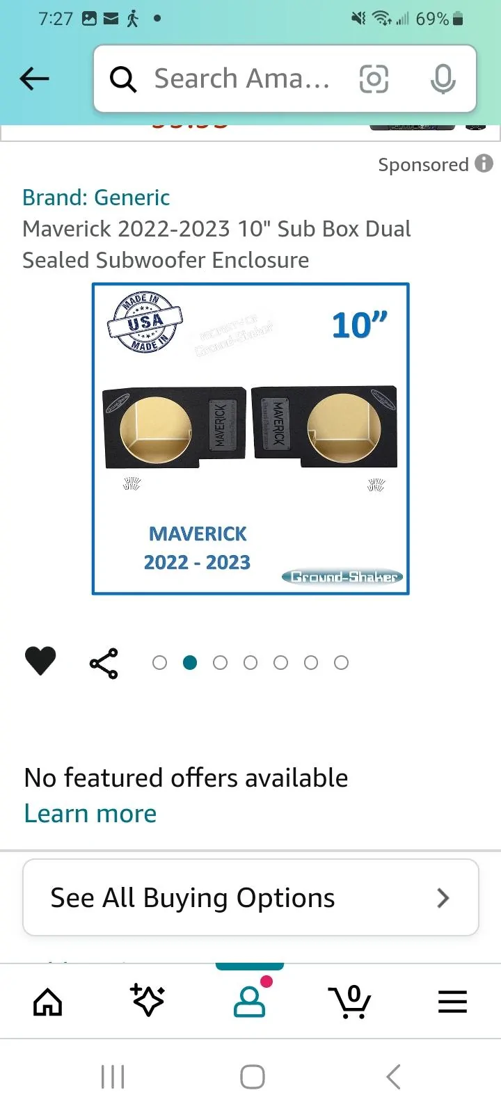 Ford Maverick Installed: Subwoofer in B&O system Screenshot_20240426_192707_Amazon Shopping
