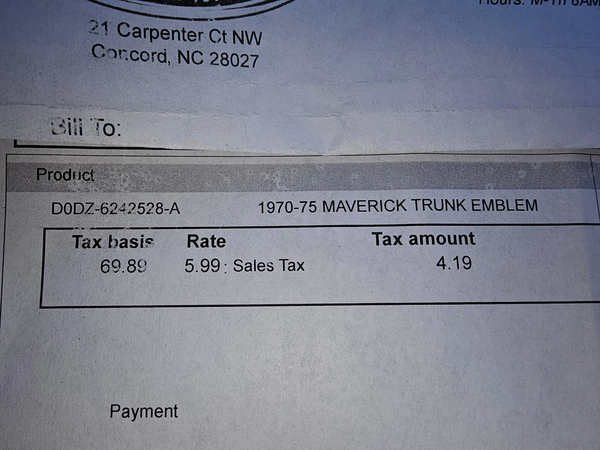 Ford Maverick Maverick Retro Badge installed 1000004234