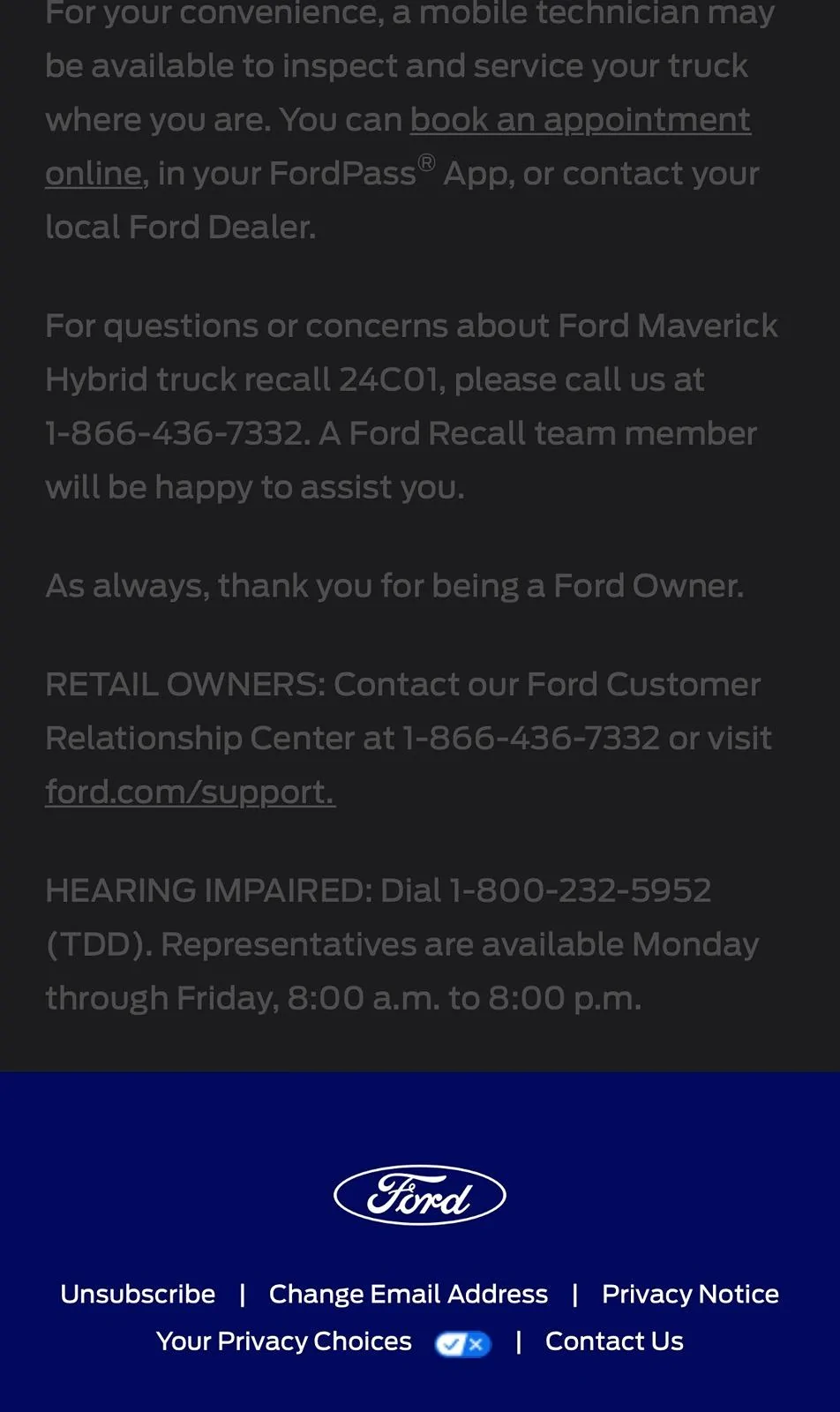 Ford Maverick New recall: tail lights may not light up on 2022-2024 Maverick (5/1/24) IMG_0332
