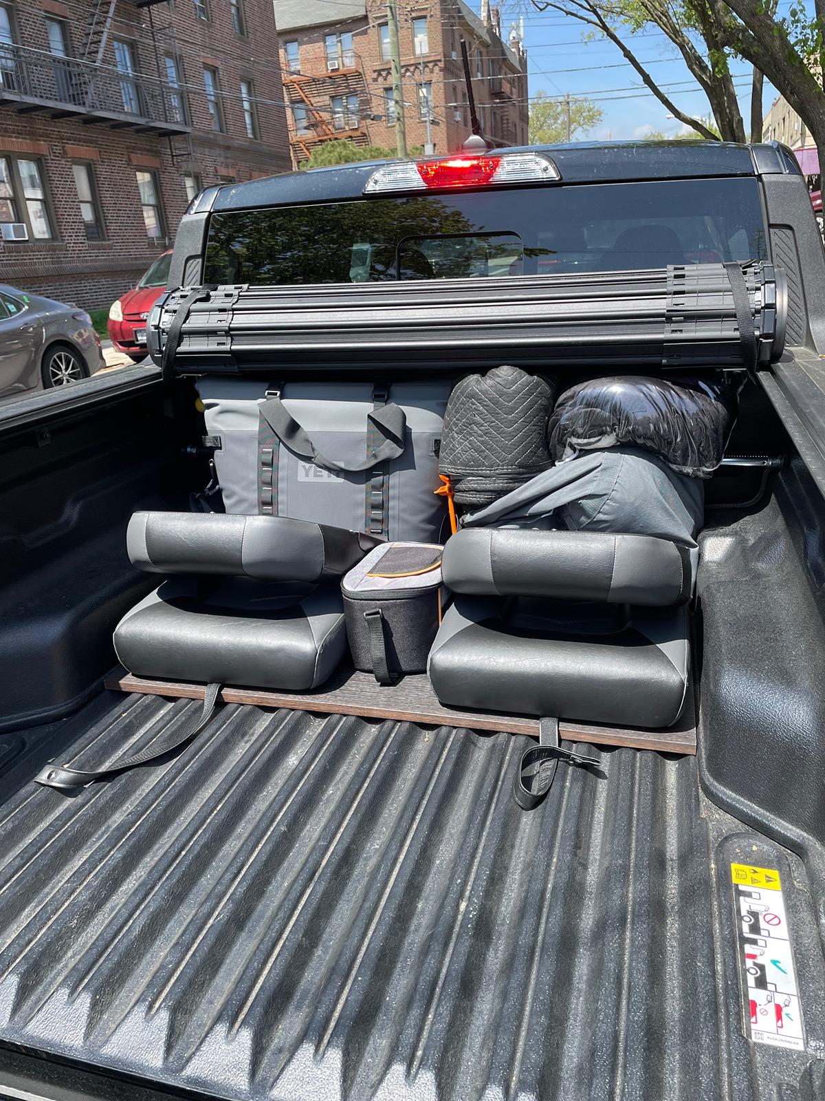 Ford Maverick Fun post for me - new bed seats installed for tailgating IMG_0739