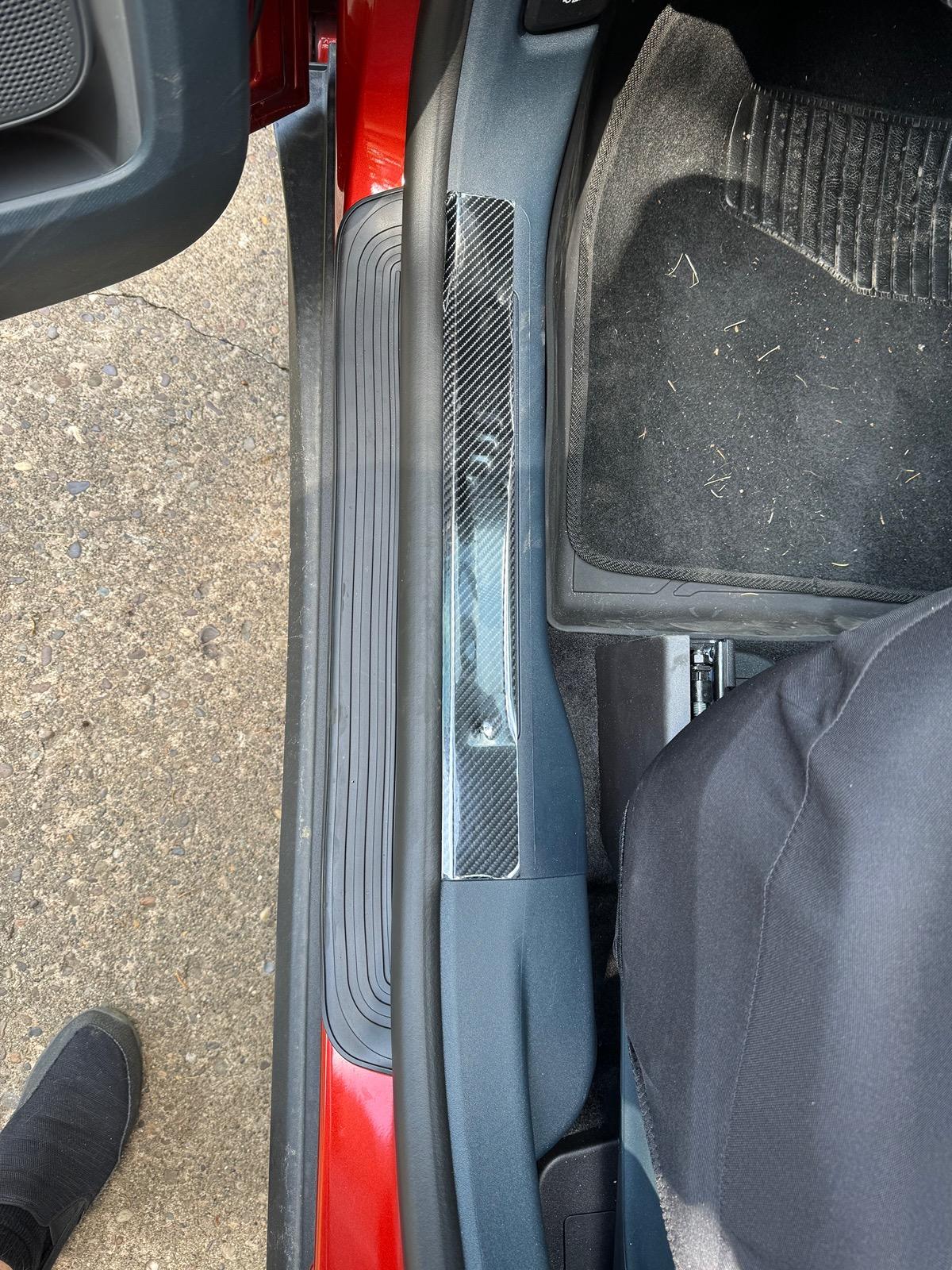 Ford Maverick Plastic cover pates for door entry sills IMG_5231