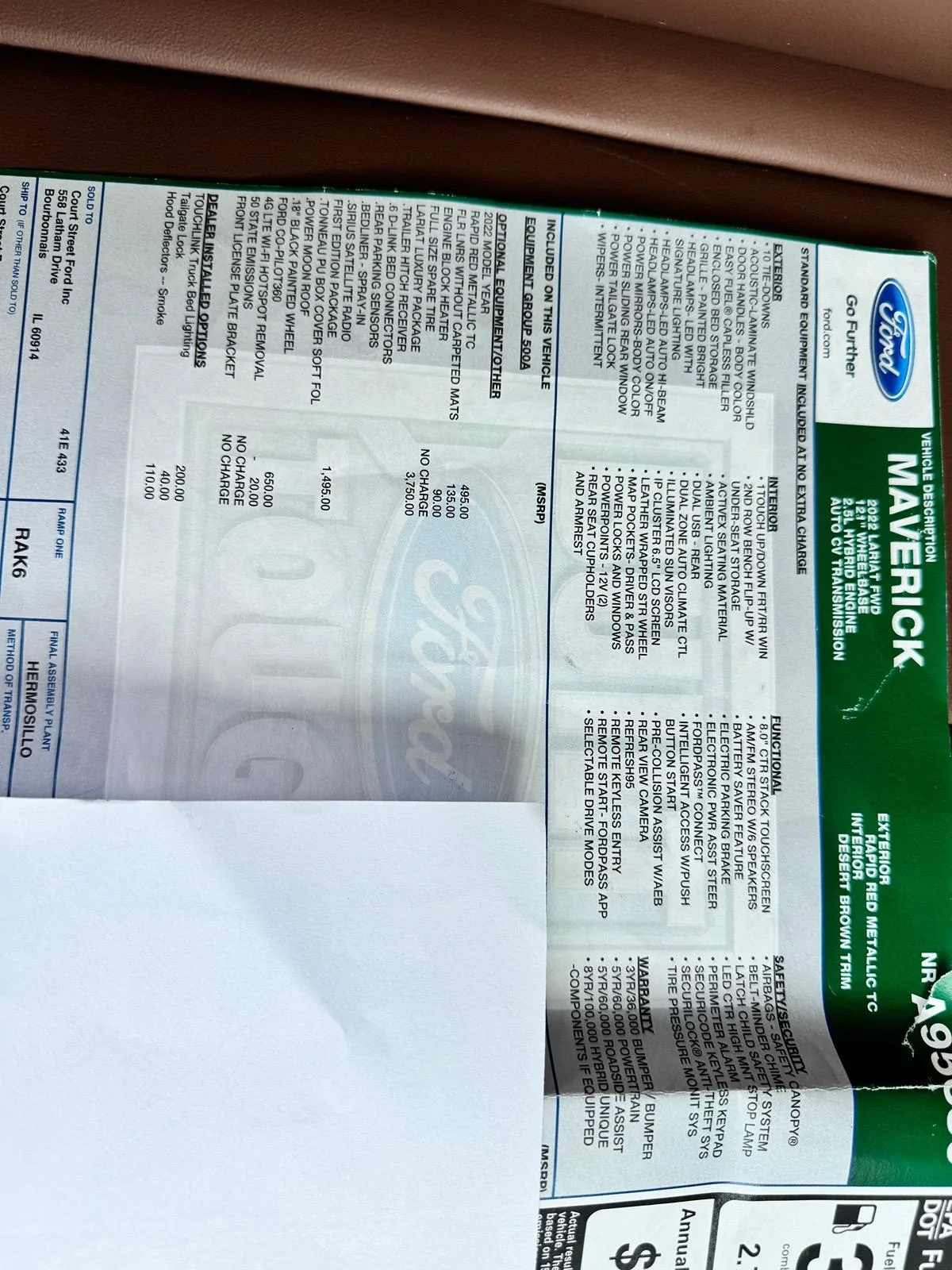 Ford Maverick 2022 First Edition For Sale IMG_0396