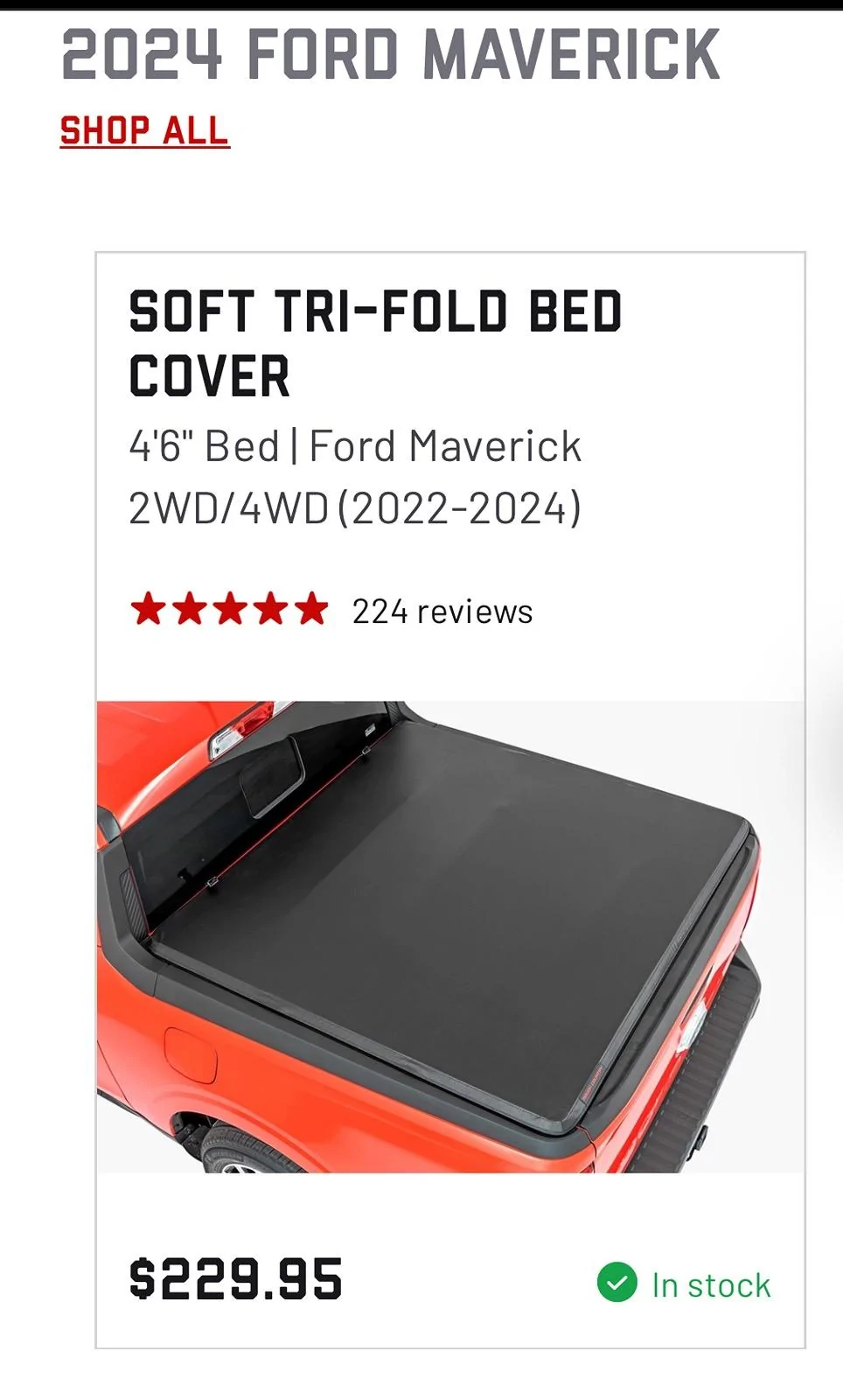 Ford Maverick Ordered Tri-Fold Soft Bed Cover IMG_4198