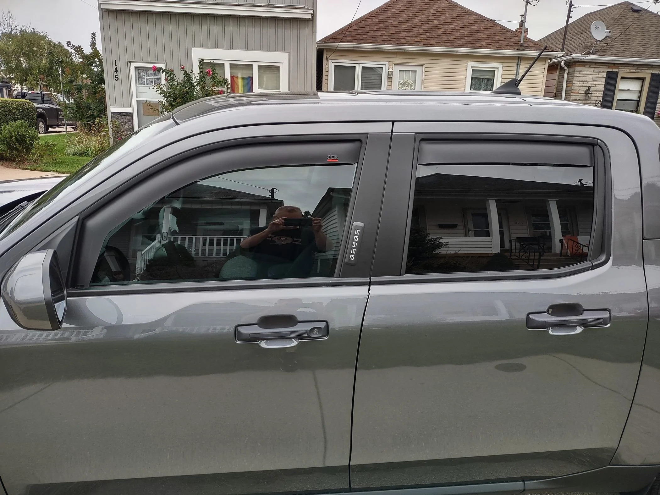 Ford Maverick EGR matte black in channel window visors installed IMG_20230910_104752040_HDR
