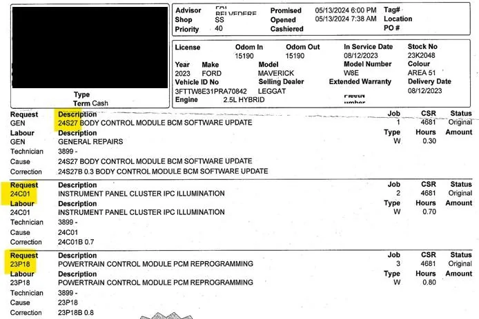 Ford Maverick Power loss after recalls 13May2024 Three Recalls 