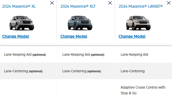 Ford Maverick 2024 has lane centering on XL and XLT? 1715717857579-qc