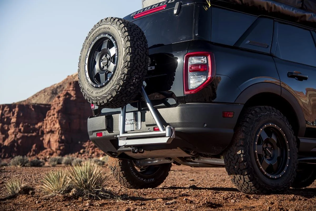 Ford Maverick Trailer hitch spare tire carrier that swings 4-Wheel-Parts-custom-Bronco-Sport-SUV_02