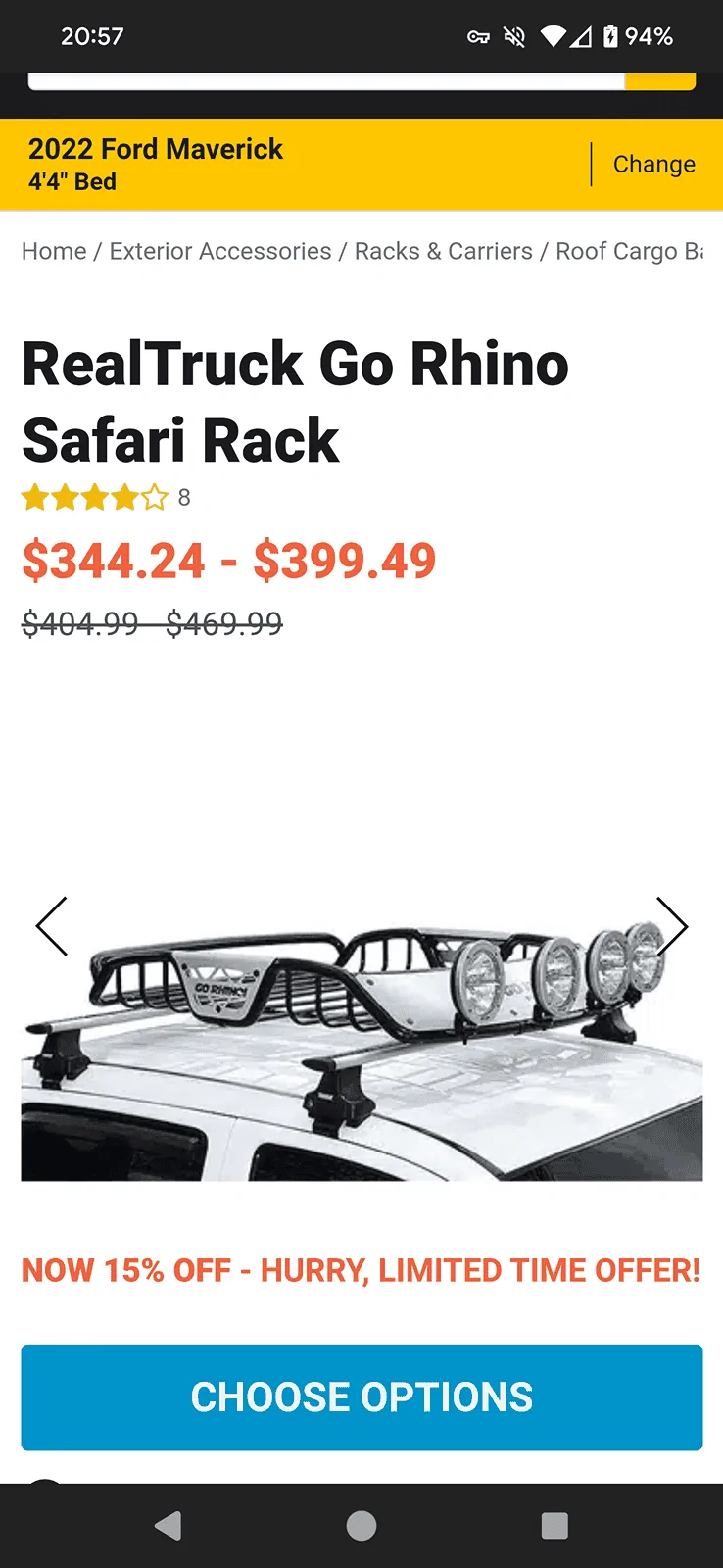 Ford Maverick Rhino Rack installed on the bed of my Mav Screenshot_20240515-205750
