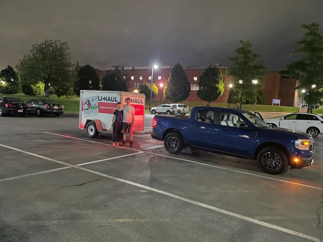 Ford Maverick First time towing with Maverick Hybrid and really impressed (towed UHaul 5x8 trailer) 1000000524
