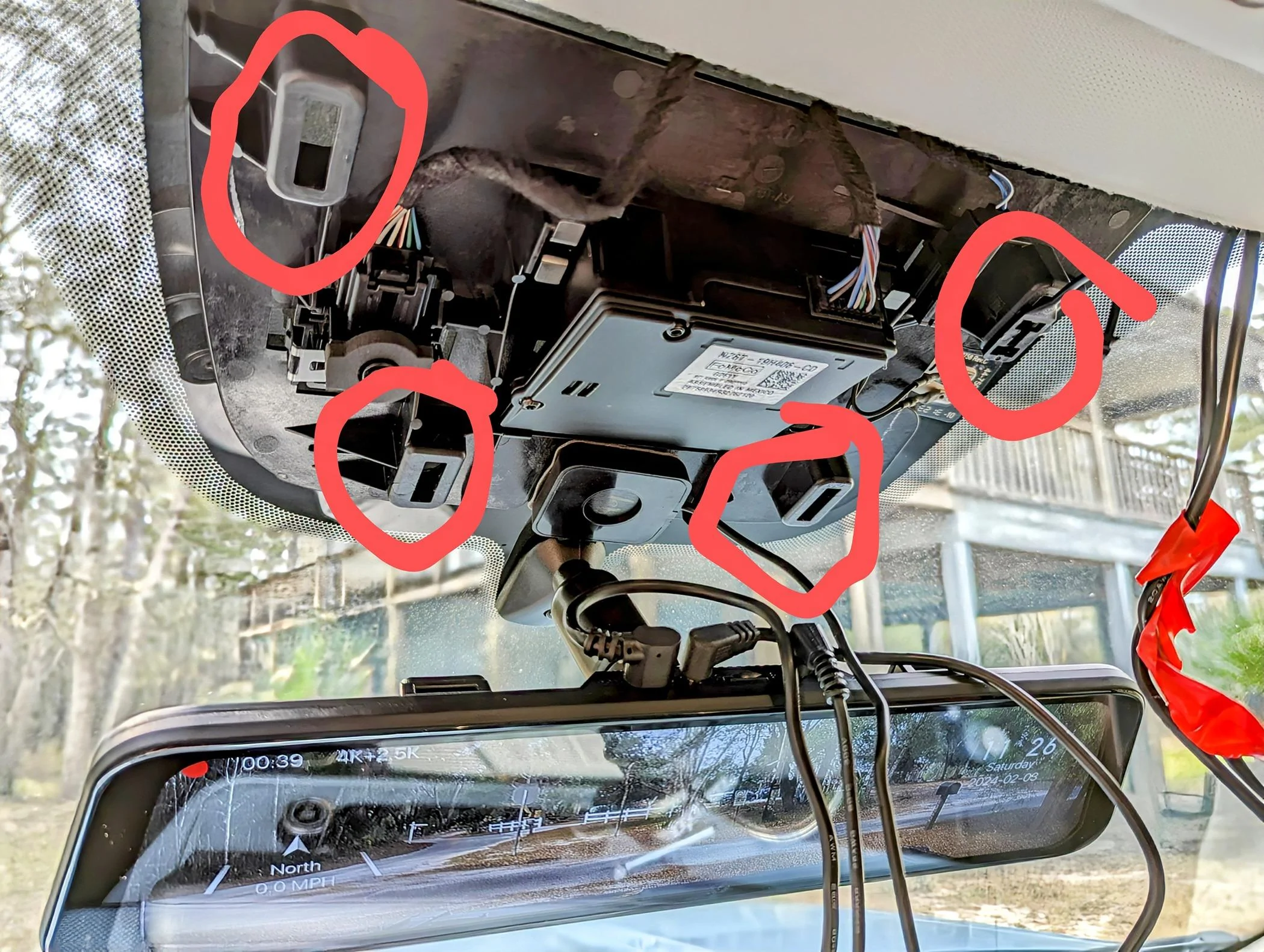 Ford Maverick Digital (LCD) Rearview Mirror (Wolfbox G900 front and rear dash cams) installed - photos & review PXL_20240203_172701248~5