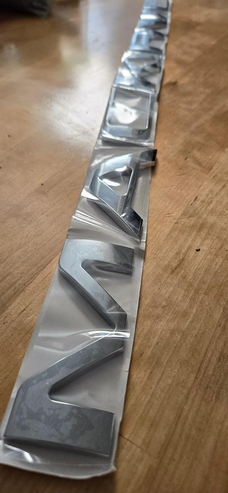 Ford Maverick Raised tailgate lettering. silver/chrome $25 20240521_173143