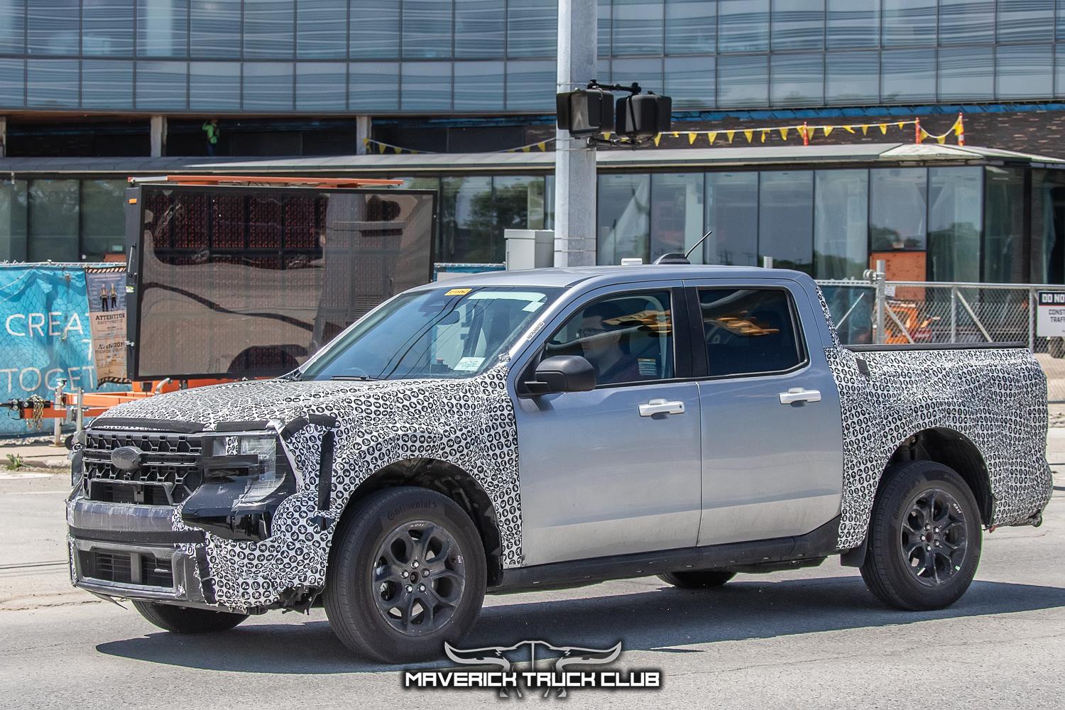 Ford Maverick Spied: 2025 Maverick Refresh Prototypes Reveal Additional TWO New Grille Designs [UPDATED] 2025-maverick-refresh-new-grille-19-inch-wheels-16