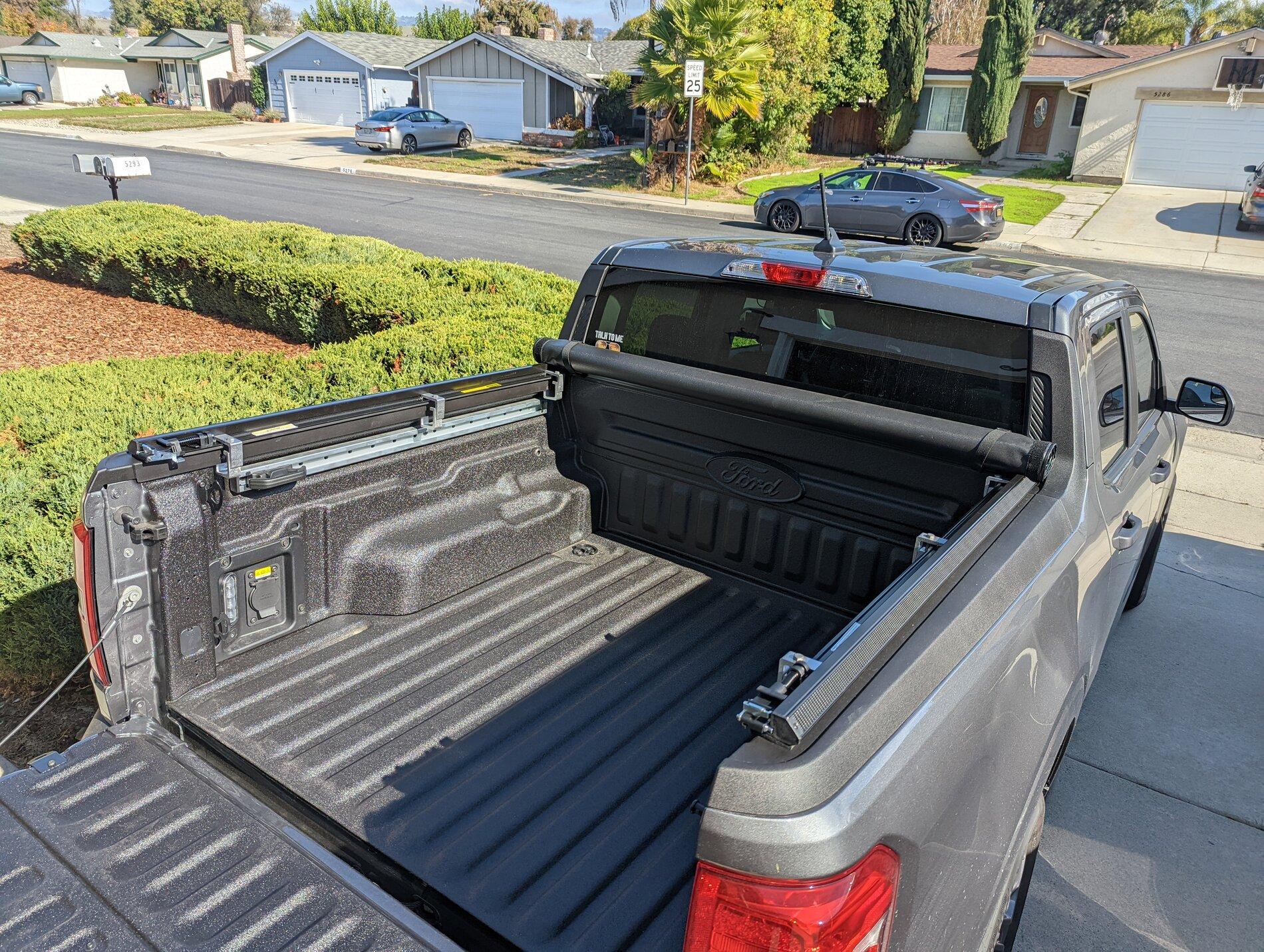 Ford Maverick Truxedo Truxport soft roll up bed cover installed PXL_20211106_201007340