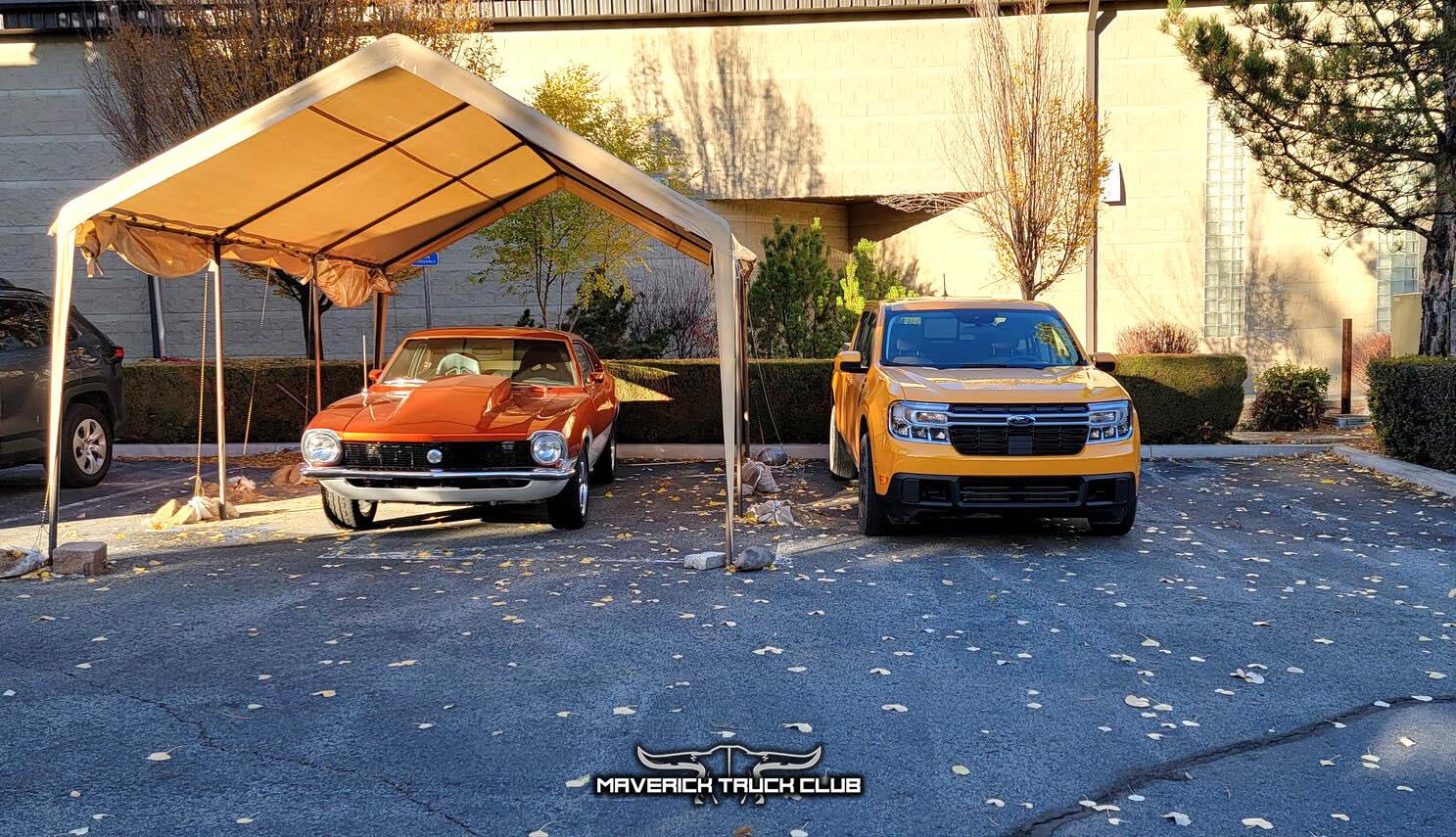Ford Maverick My 1973 Maverick and my 2022 Maverick side by side 20211104_090540