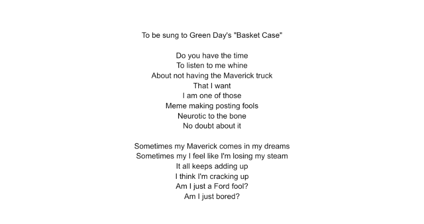 Ford Maverick Maverick Memes -  fun diversion while we wait [ ** NO POLITICS ** ] Screenshot_20211109-044237~2