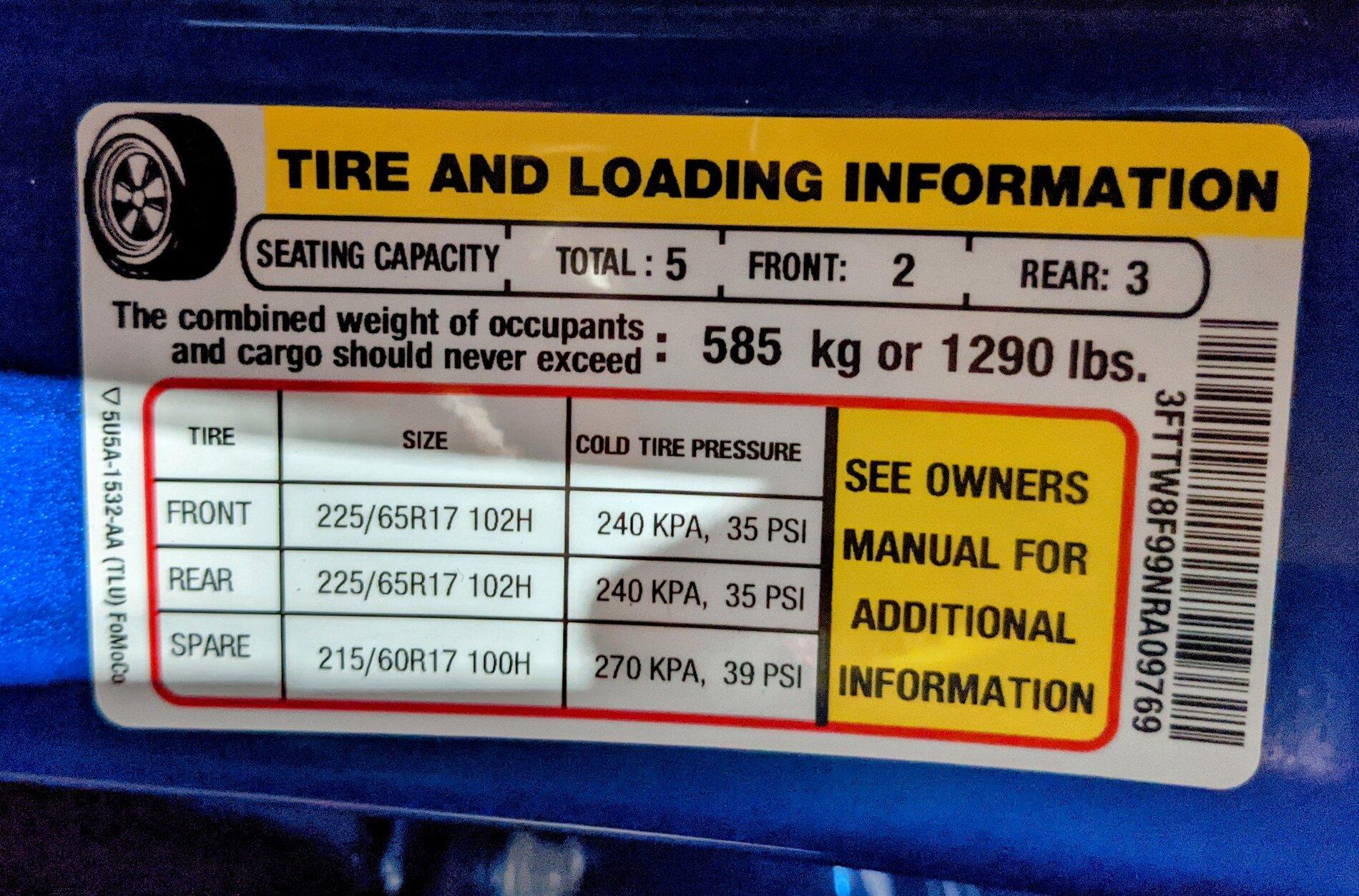 Ford Maverick Post your Payload Label Stickers Here PXL_20211110_111928040~2