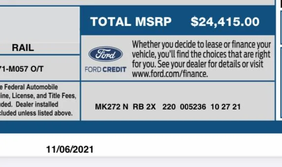 Ford Maverick New date on my hybrid window sticker ? ? ? Built date ? 31DC9F07-962A-4A0C-B057-8300323C3E58