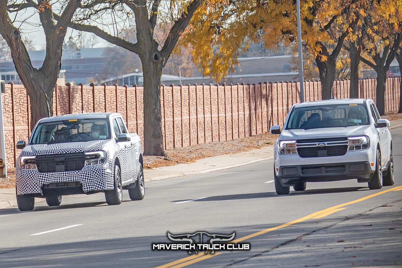 Ford Maverick Rattler Maverick Off-Road Prototype Spied Side-By-Side w/Standard Maverick + New Front Bumper Design maverick-rattler-offroad-upclose-prototype-spied-15