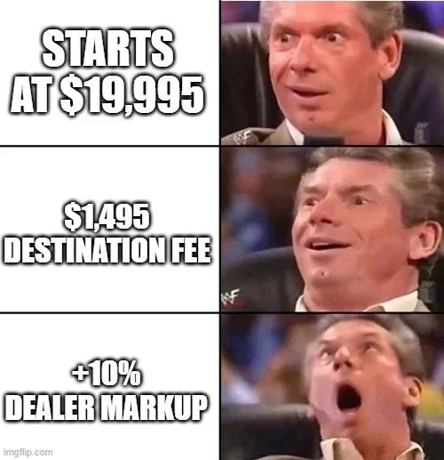 Ford Maverick Anybody else getting a +10% of MSRP charge? marku