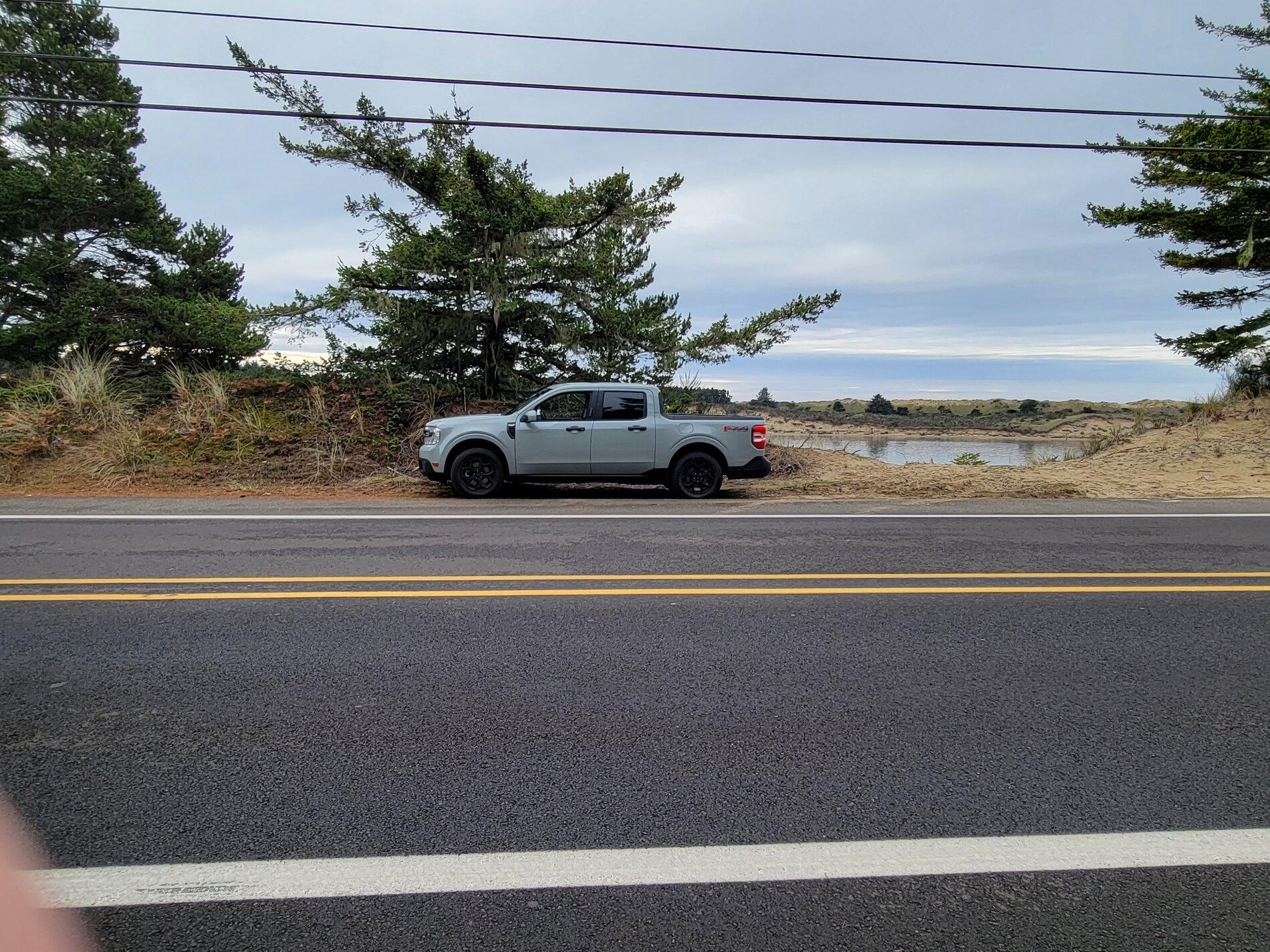 Ford Maverick Cactus awd fx4 lux package at the dunes in Florence Oregon 20211102_151112