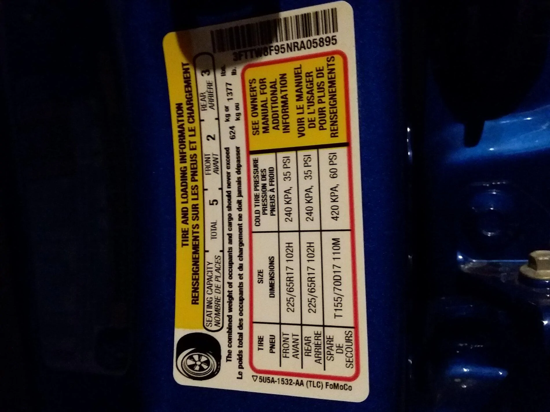 Ford Maverick Post your Payload Label Stickers Here 20211111_180303