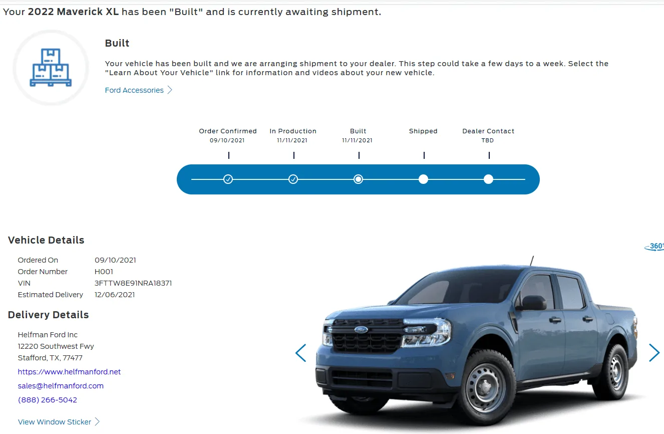 Ford Maverick Built 11/11 Screenshot (2)