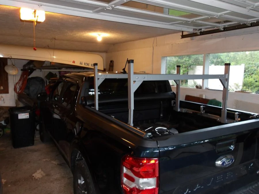 Ford Maverick Low budget bed rack installed on side bed rails 100_0999_S