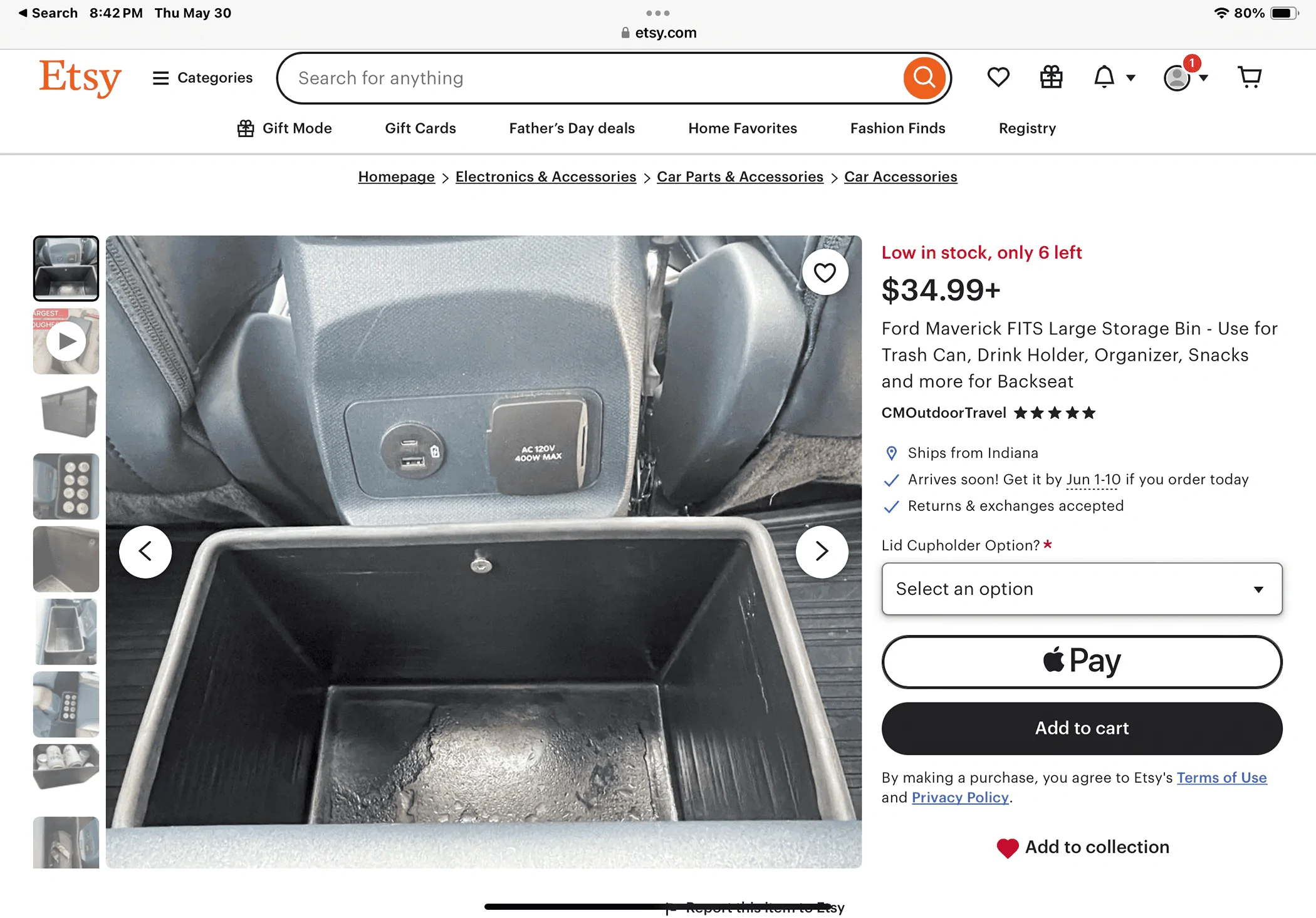 Ford Maverick FITS Trash Can that Works with Floor Mats IMG_1638