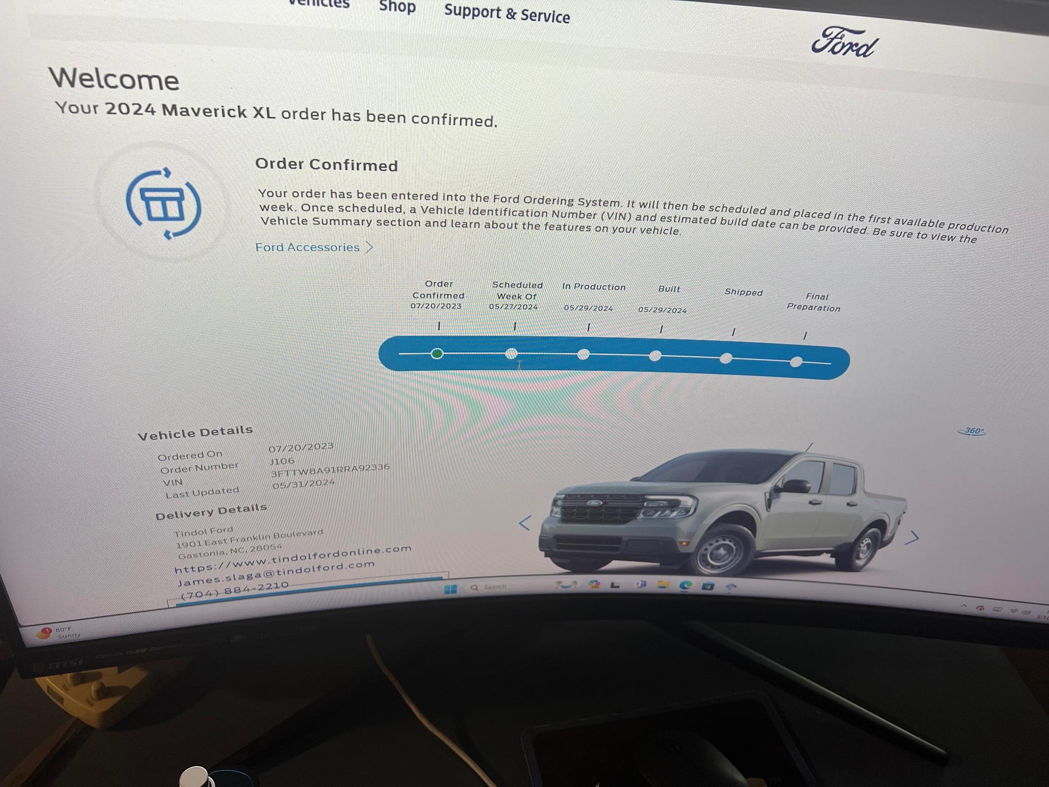 Ford Maverick My order is built awaiting shipment IMG_5114